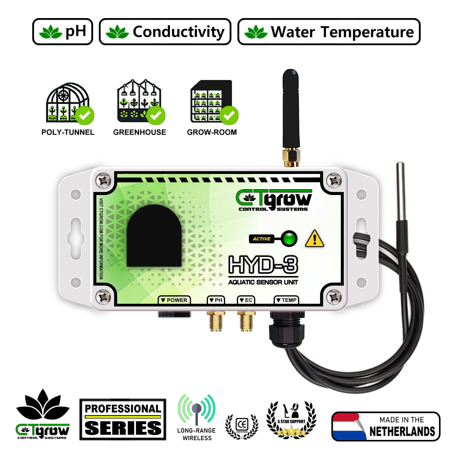 HYD-3AW – pH / EC Sensor Unit